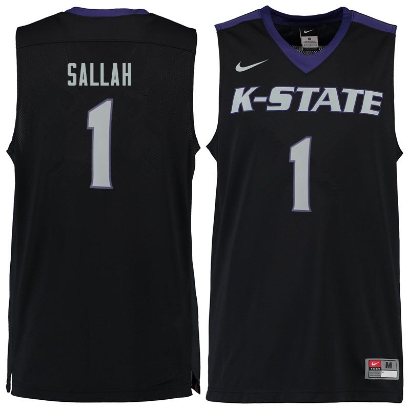 Men #1 Mawdo Sallah Kansas State Wildcats College Basketball Jerseys Sale-Black - Click Image to Close